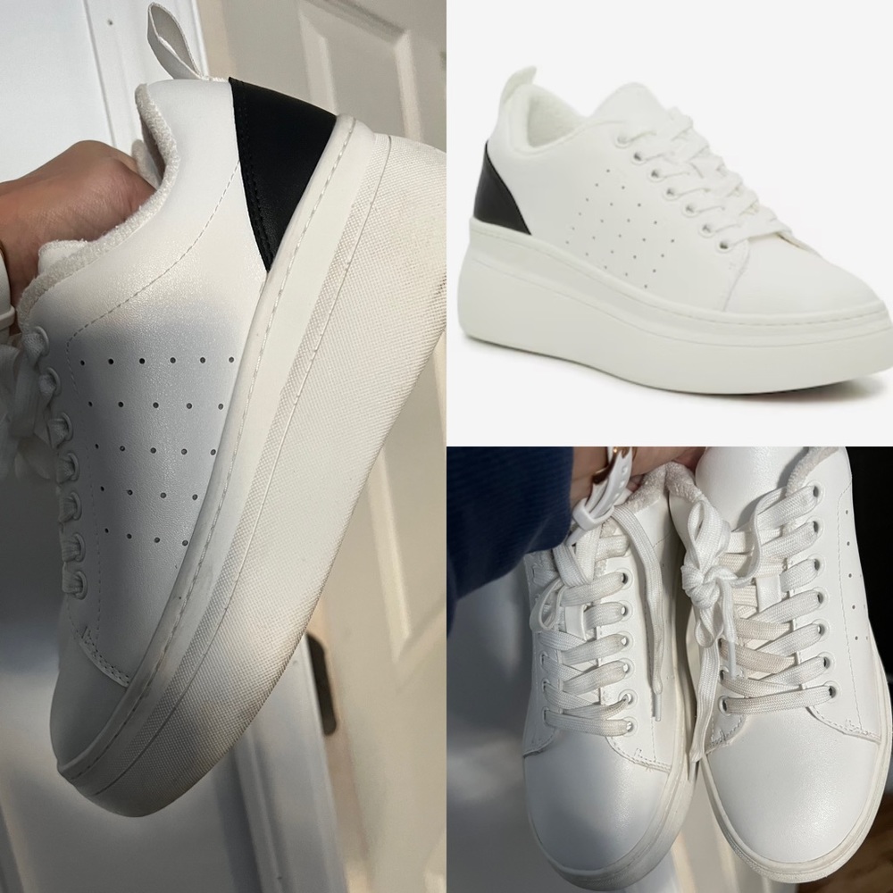 Steve Madden Delirium platform sneakers y2k 8 white black
